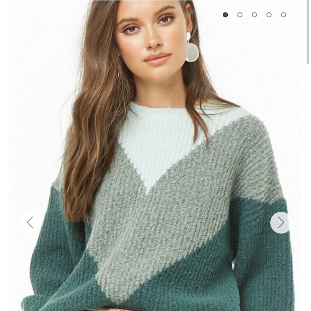 Forever 21 color block chevron sweater